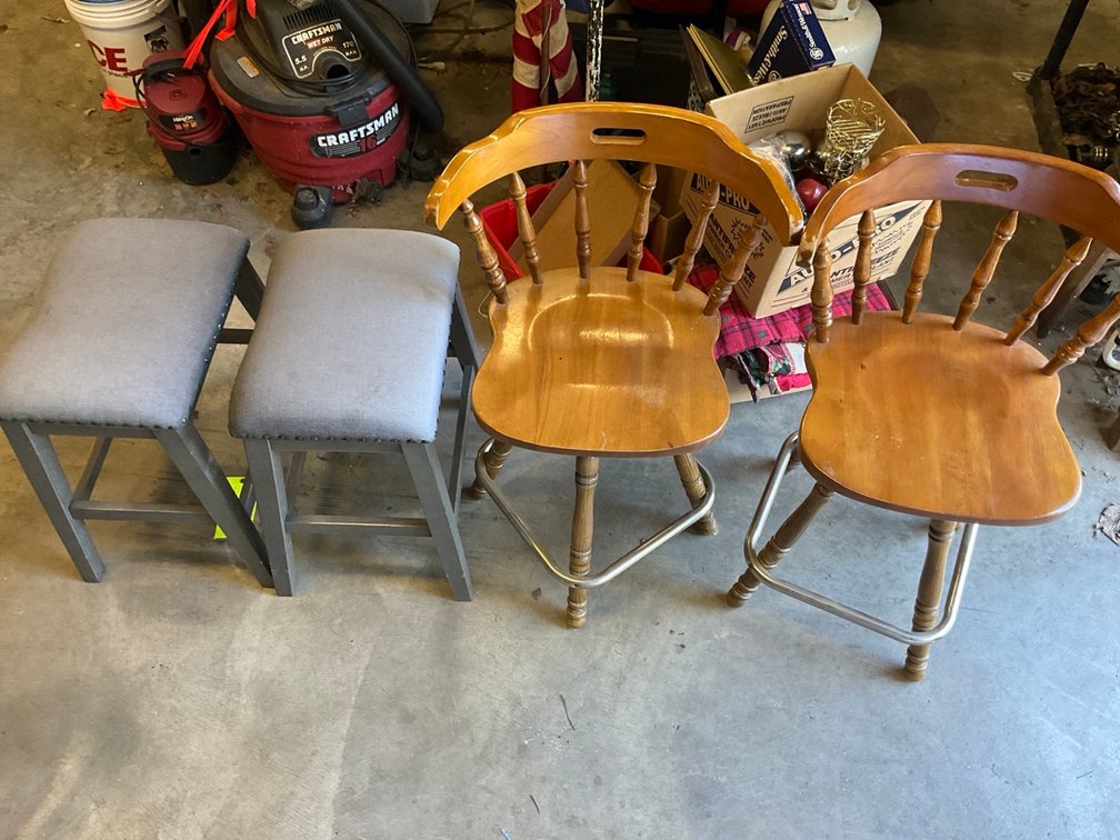 Set of Four Bar Stools and Counter Chairs