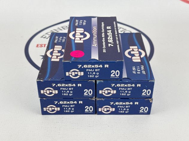 Image for (5) PPU 7.62x54R Ammunition - 100 Rounds Total
