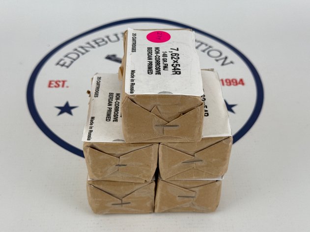 Image for (5) Soviet Surplus 7.62x54R Ammunition - 100 Rounds Total