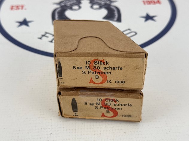 Image for 1938–1939 German-Occupation Austrian 8x56R M.30 Scharfe S-Patronen Ammunition