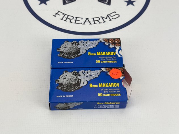 Image for (2) Silver Bear 9mm Makarov Ammunition - 100 Rounds Total