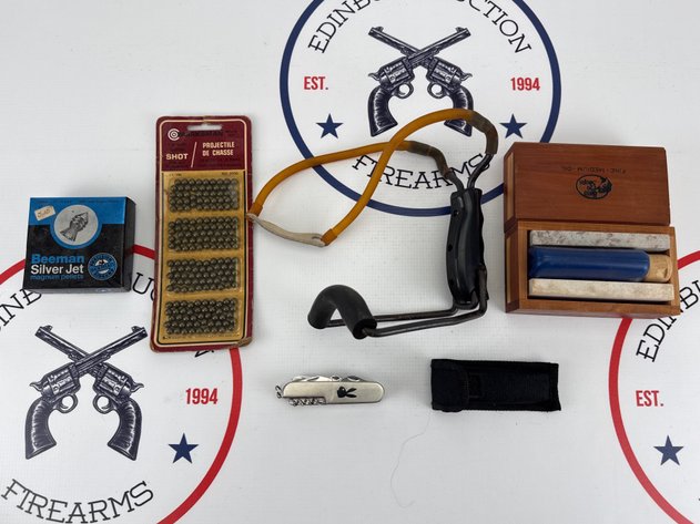 Image for Slingshot, Pelltets, Knife and Sharpening Kit