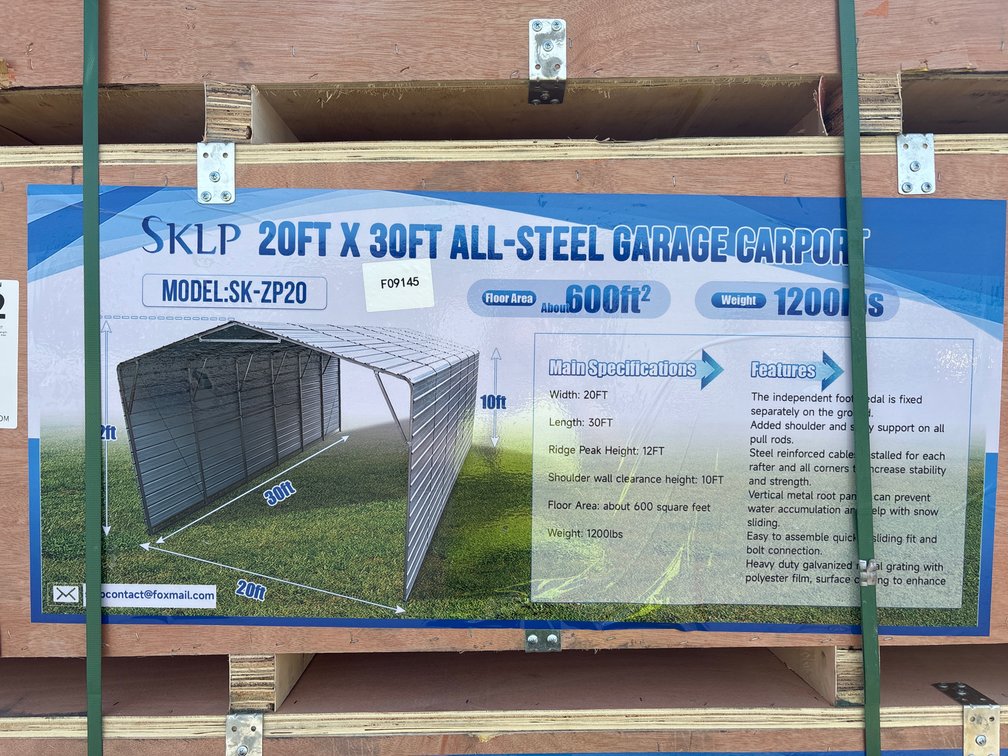 2026 Unused SKLP ALL-STEEL GARAGE CARPORT