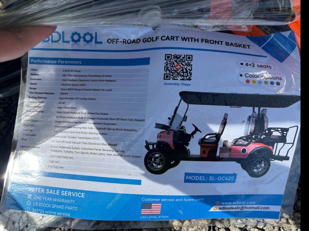 2026 Unused SDLOOL Off-Road Golf Cart