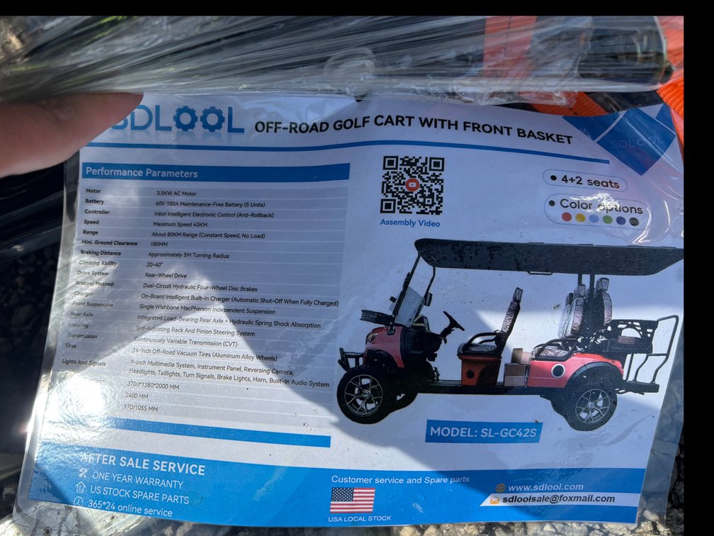 2026 Unused SDLOOL Off-Road Golf Cart