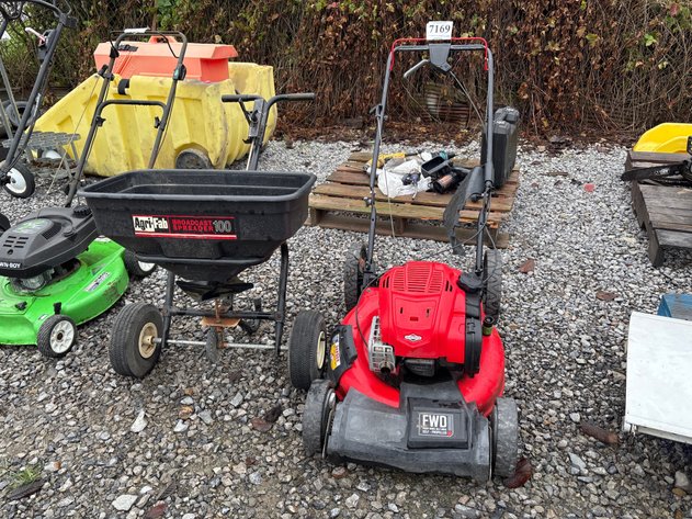 Image for D1. Agrifab seed spreader & push mower