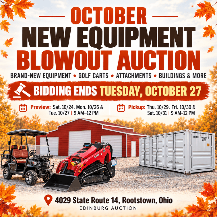 Image for OCTOBER NEW EQUIPMENT BLOWOUT AUCTION