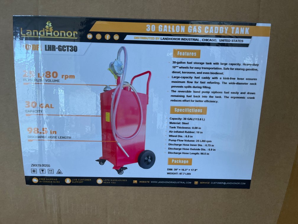 2026 Landhonor LHR-GCT30 30-Gallon Gas Caddy Tank