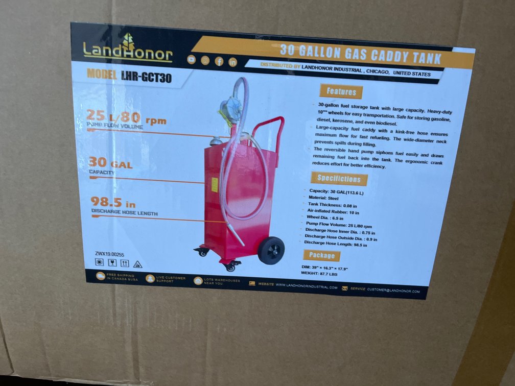 2026 Landhonor LHR-GCT30 30-Gallon Gas Caddy Tank