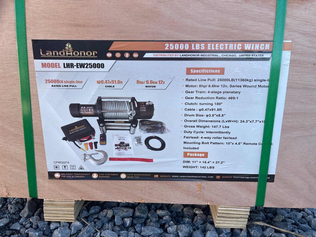 2026 Landhonor LHR-EW25000 25,000 Lb Electric Winch