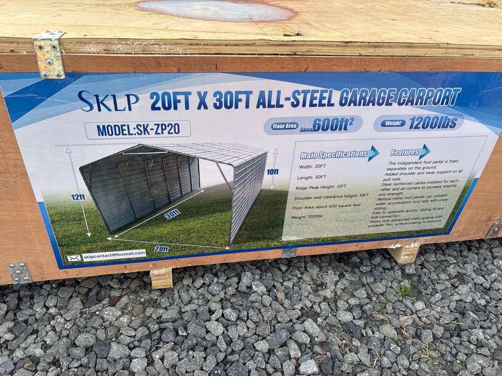 2026 SKLP SK-ZP20 ALL-STEEL GARAGE CARPORT