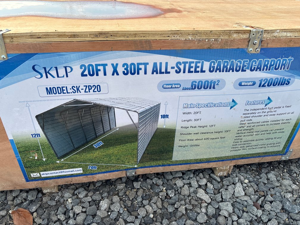 2026 SKLP SK-ZP20 ALL-STEEL GARAGE CARPORT