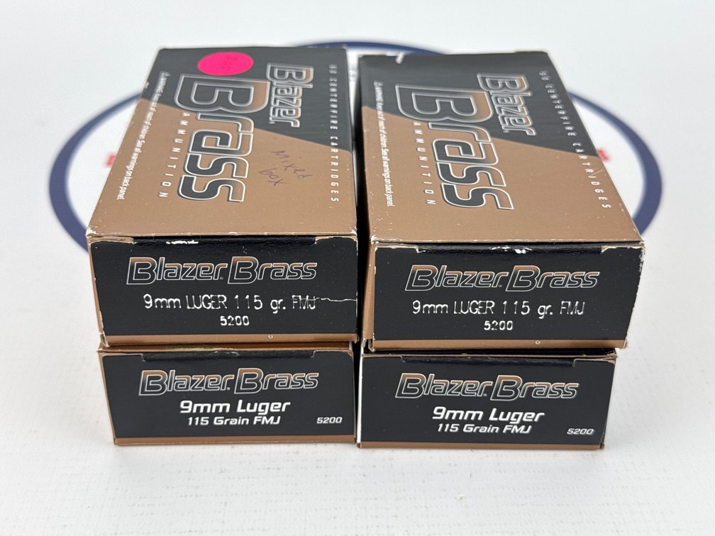 (4) Blazer Brass 9mm Ammunition