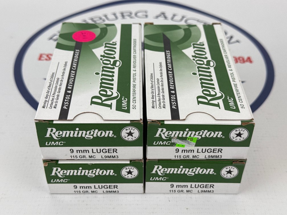 (4) Remington UMC 9mm Ammunition