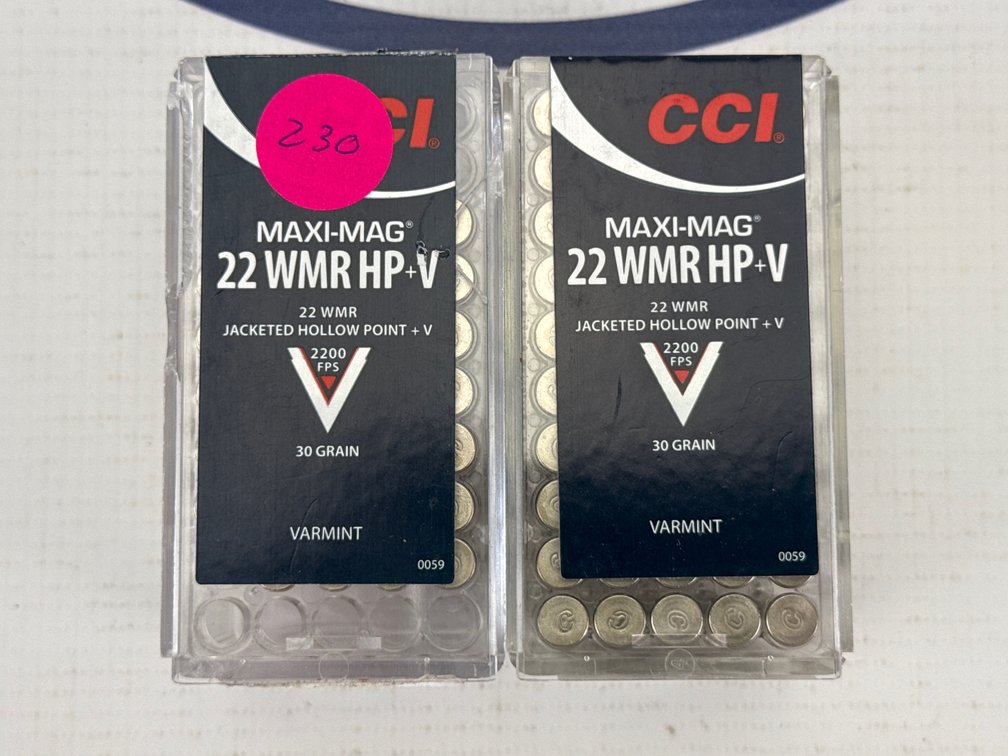 (2) CCI Maxi-Mag 22 WMR HP+V Ammunition