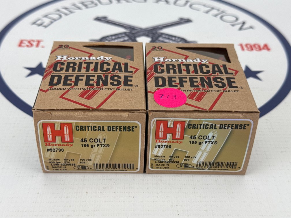 (2) Hornady Critical Defense .45 Colt Ammunition
