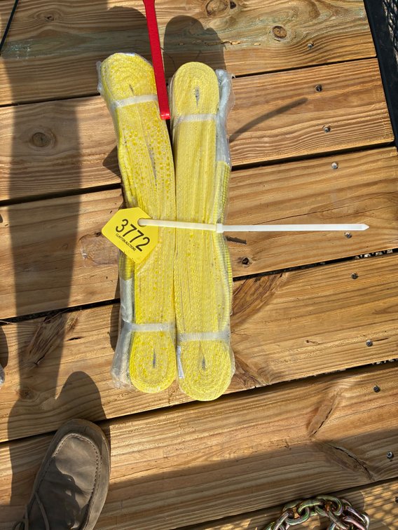 2 yellow nylon sling