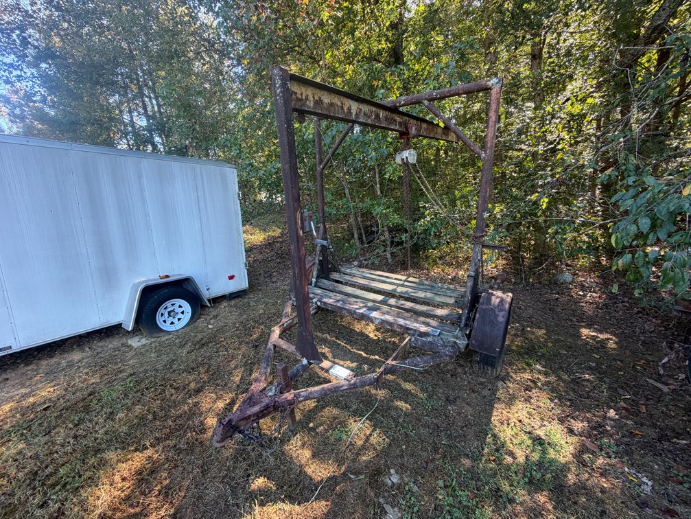 Trailer with hoist.