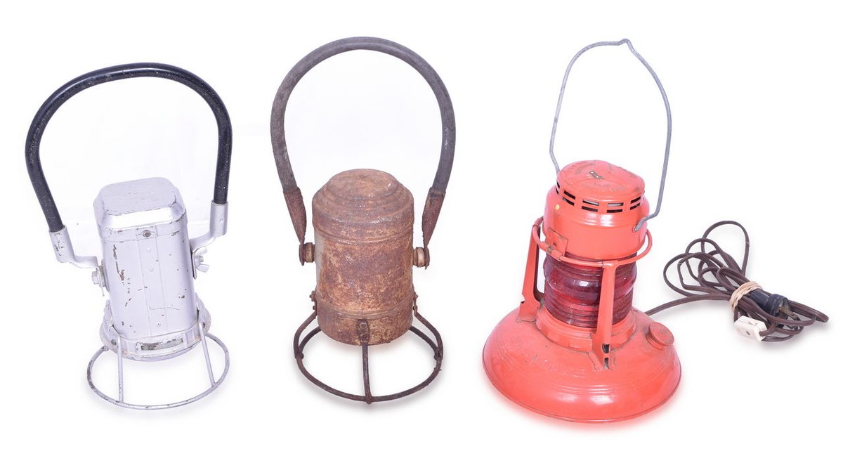 Dietz 40 Traffic Guard Lantern and Two Battery Powered Lanterns