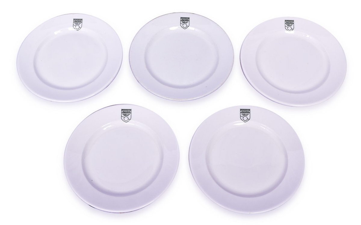 Set of 5 Canadian Pacific Railway Crest Pattern Bread and Butter Plates 8"