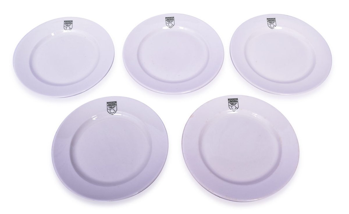 Set of 5 Canadian Pacific Railway Crest Pattern Bread and Butter Plates 8"