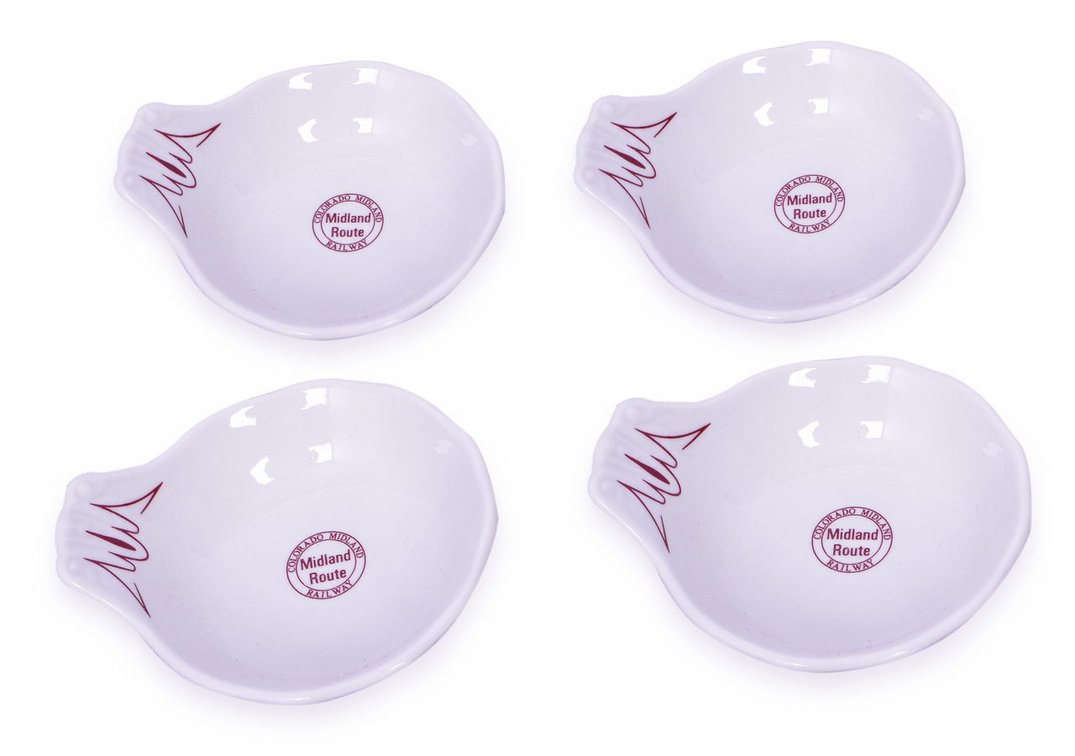 Set of 4 Colorado Midland Railway Cascade Ice Cream Shell Dishes