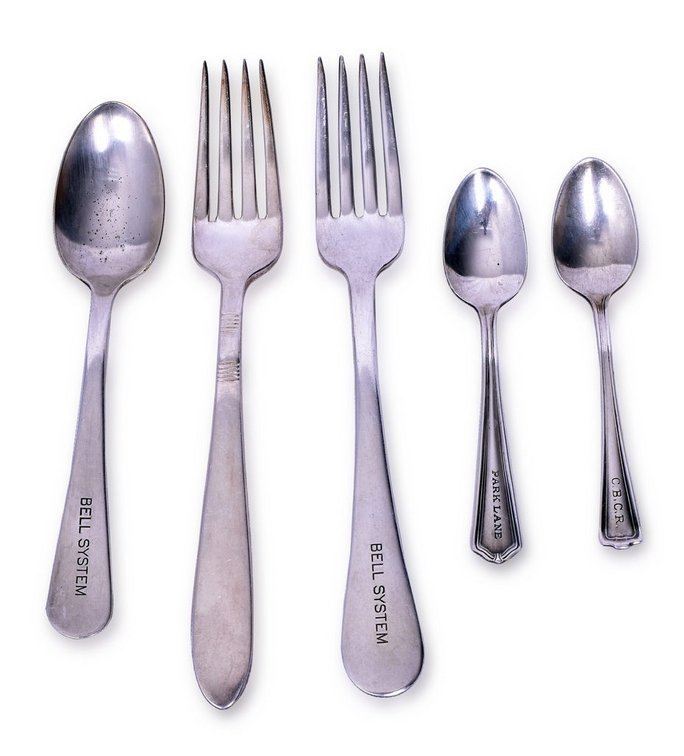 Assorted Railroad Silverware Bell System, Park Lane, Union Pacific - Spoon, Forks, and Teaspoons