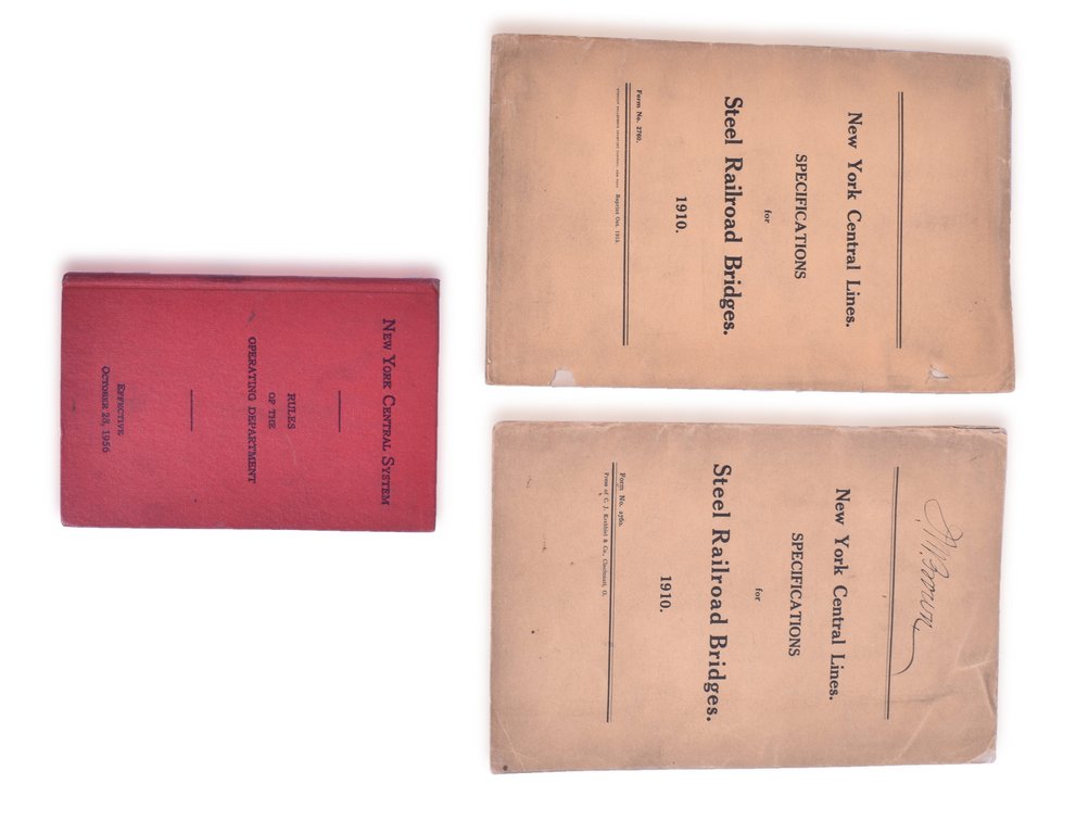 New York Central System Railroad 1956 Rules of Operating Department & 1910 Specifications for Steel Railroad Bridges