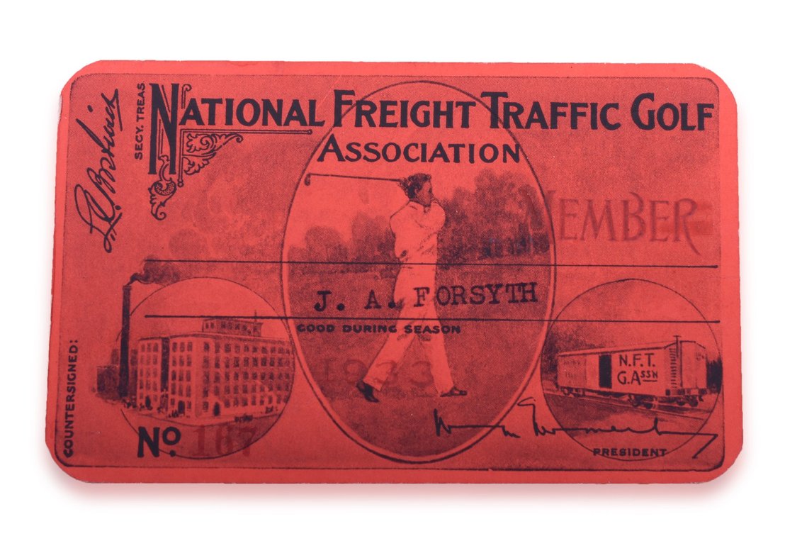 National Freight Traffic Golf Association 1933 Membership Card