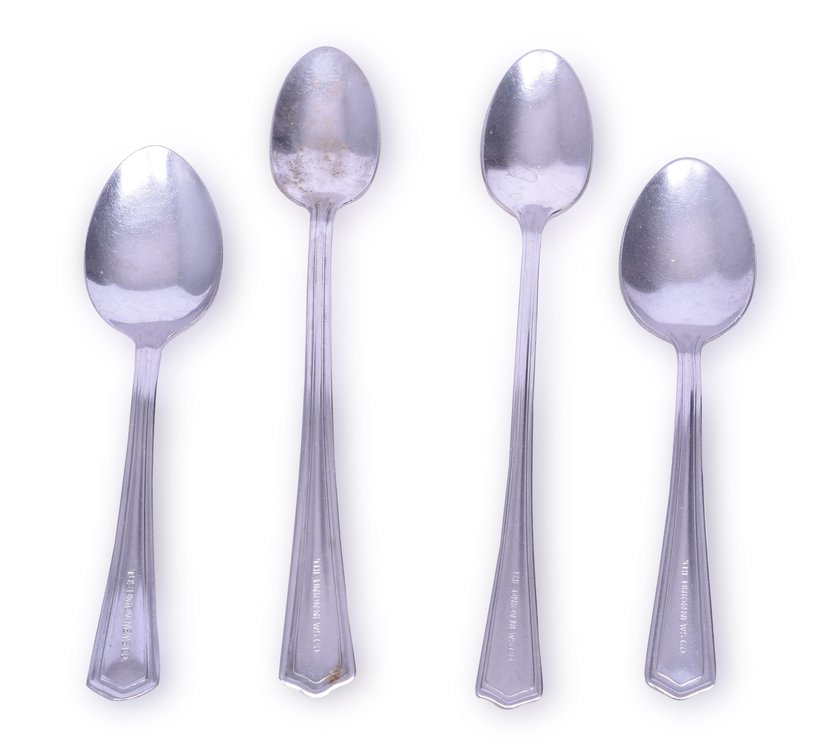 Four SILCO Union News Co. Stainless Steel Tea Spoons