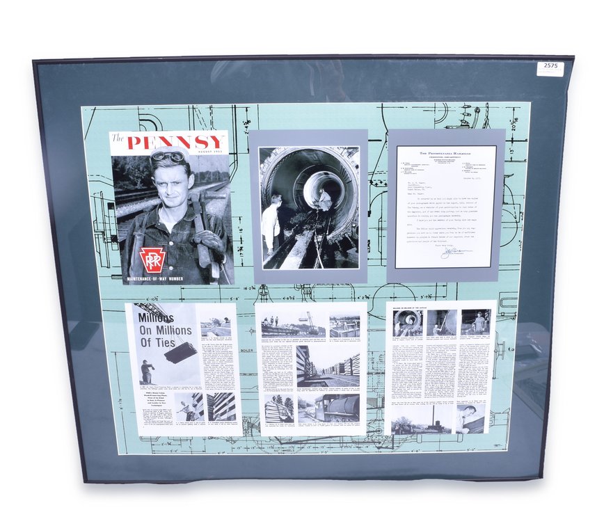 A.B. Baker - The Pennsy - Pennsylvania Railroad Magazine Framed Photo w/ Letter
