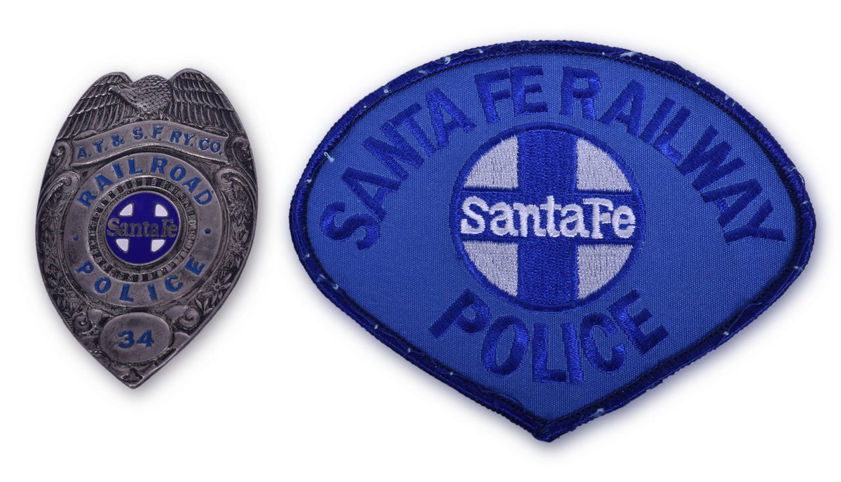 Atchison, Topeka and Santa Fe Railway Nickel Police Badge and Uniform Patch
