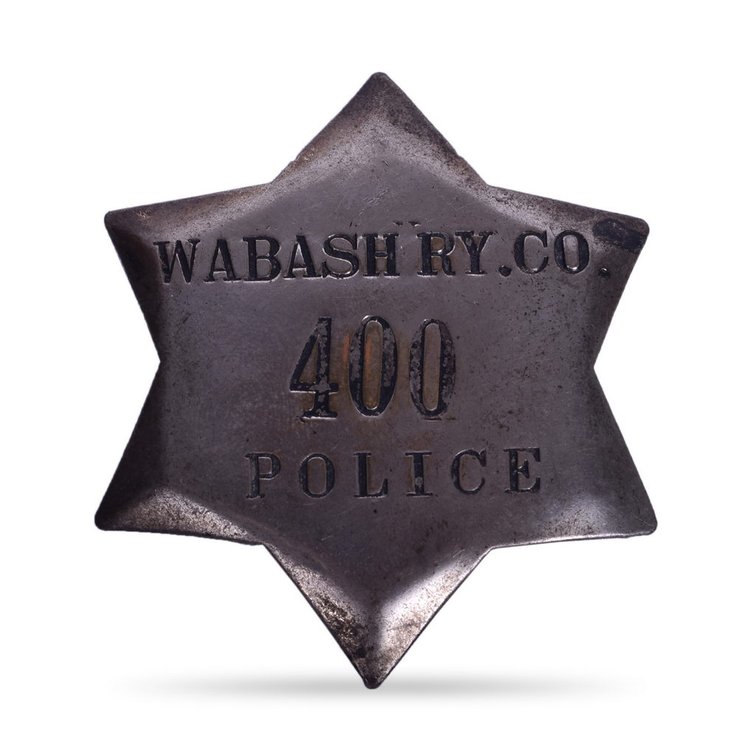 Wabash Railroad Nickel Police Badge