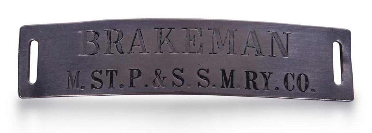 Milwaukee, St. Paul & Sault Ste. Marie Railroad Brakeman Nickel Cap Badge