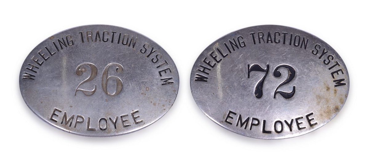 Pair of Wheeling Traction System Nickel Employee Badges