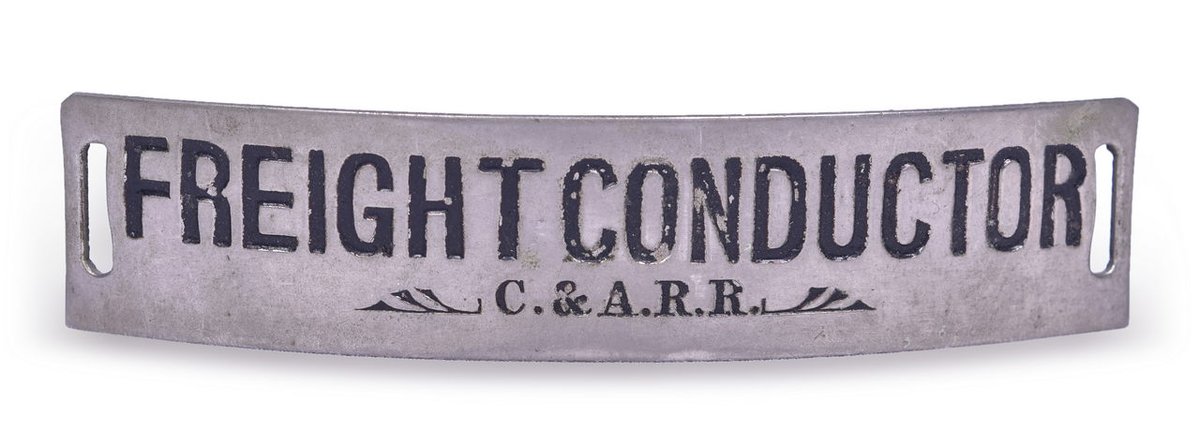 Chicago & Alton Railroad "Freight Conductor" Nickel Cap Badge