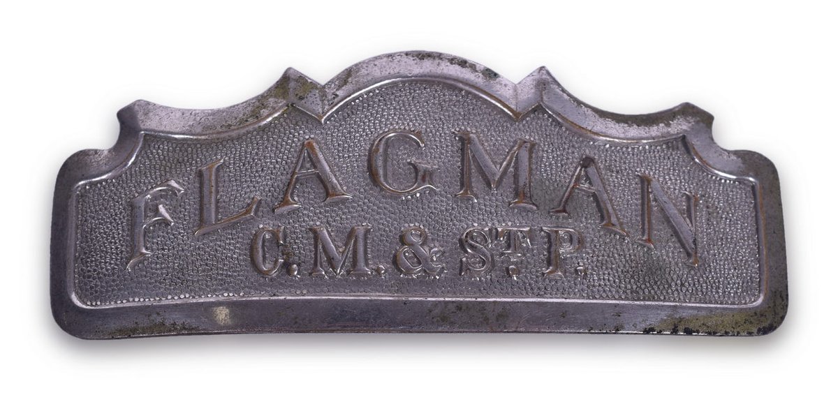 Milwaukee Road Flagman Nickel Railroad Cap Badge