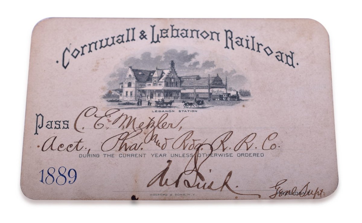 1889 Cornwall & Lebanon Railroad Annual Pass