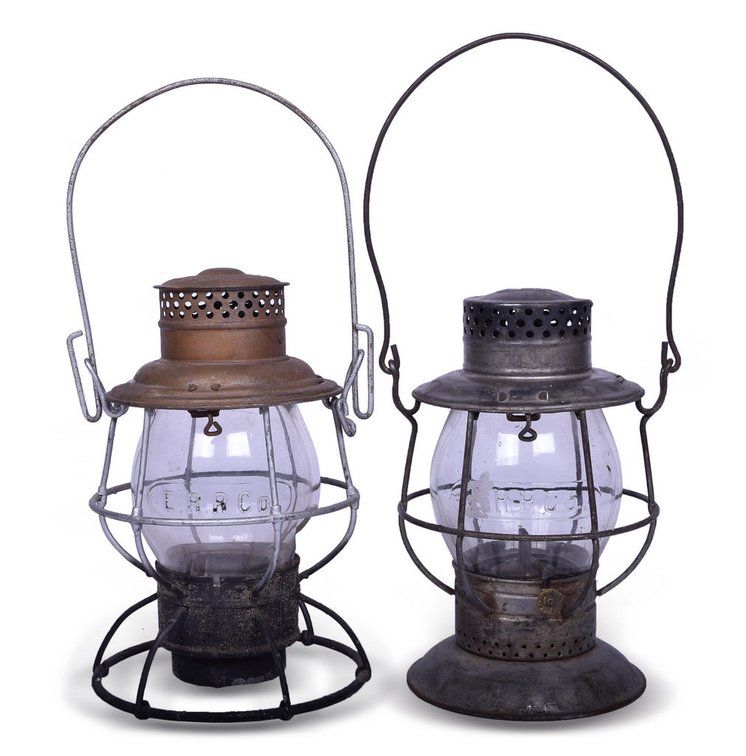 Pair of Erie Railroad Adams & Westlake and Dietz Railroad Lanterns