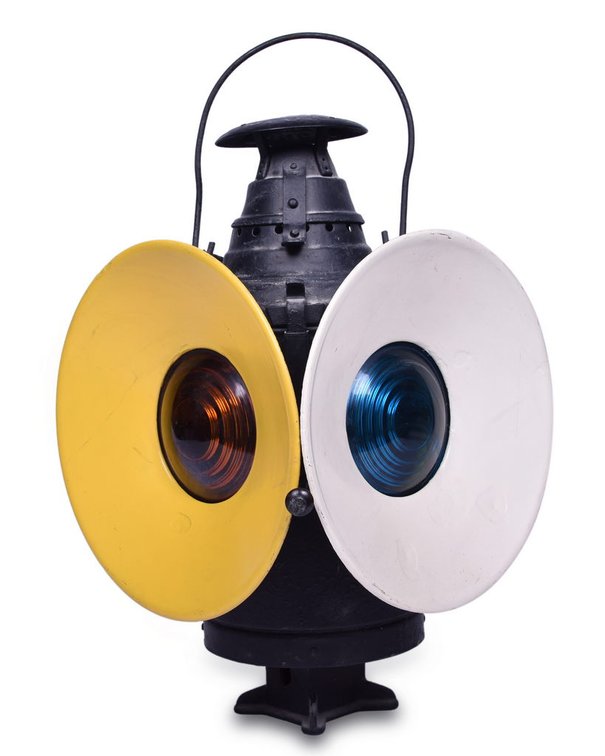 Dressel Railroad Switch Lantern w/ White and Yellow Day Targets