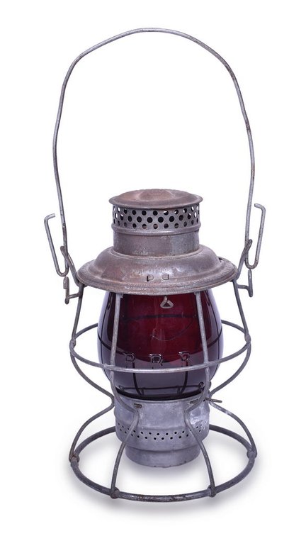 Adams & Westlake Pennsylvania Railroad Reliable Lantern w/ MacBeth Red FLASHED Extended Base Globe