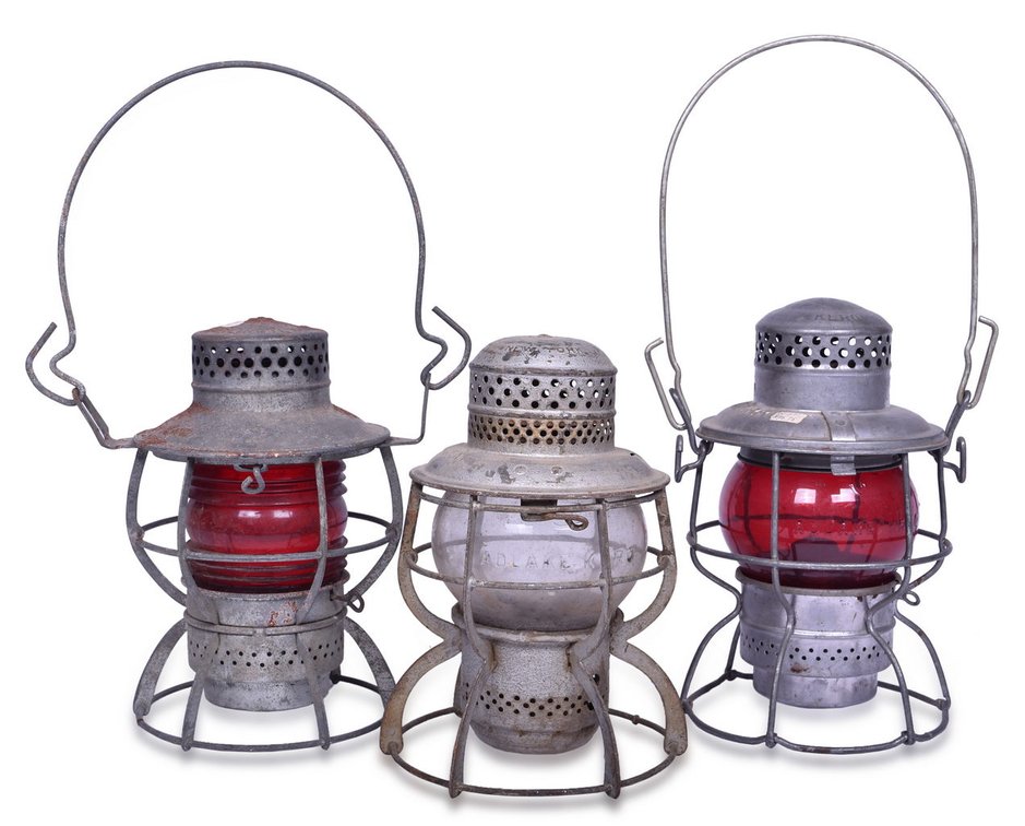 Group of three Louisville and Nashville Railroad Lanterns - One Unfired