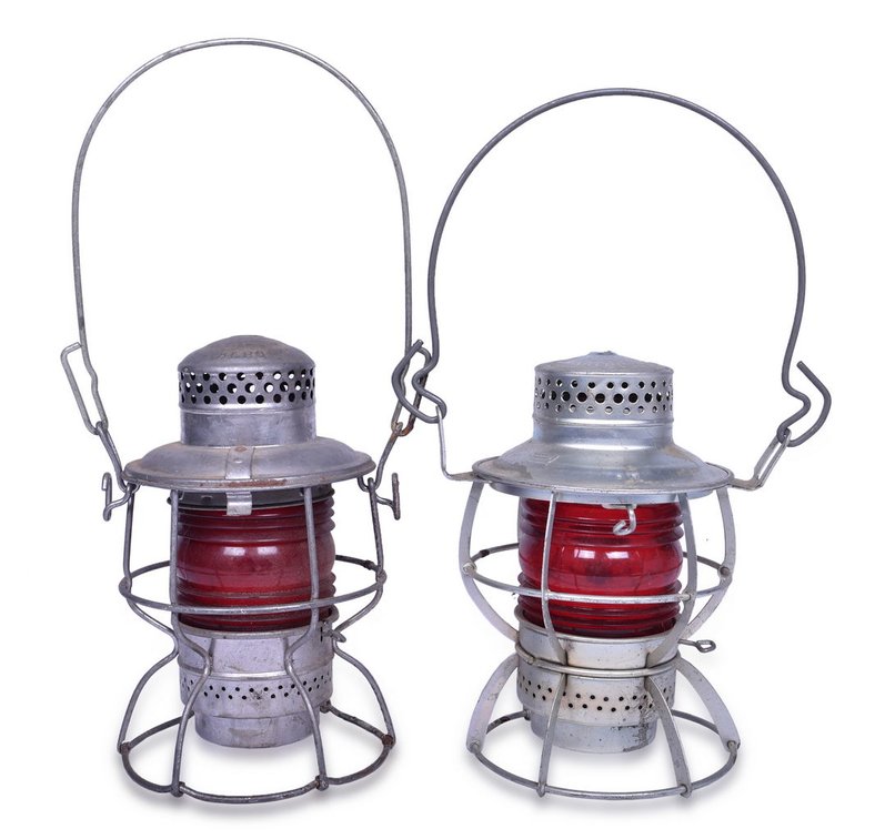 Pair of Penn Central Railroad Lanterns - Dressel and Adlake