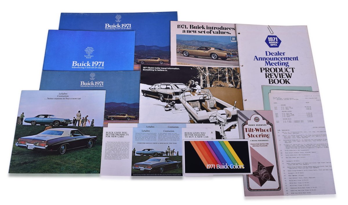 13 Pieces of 1971 Buick Promotional and Sales Literature - GS, Rivera, Opel, etc.