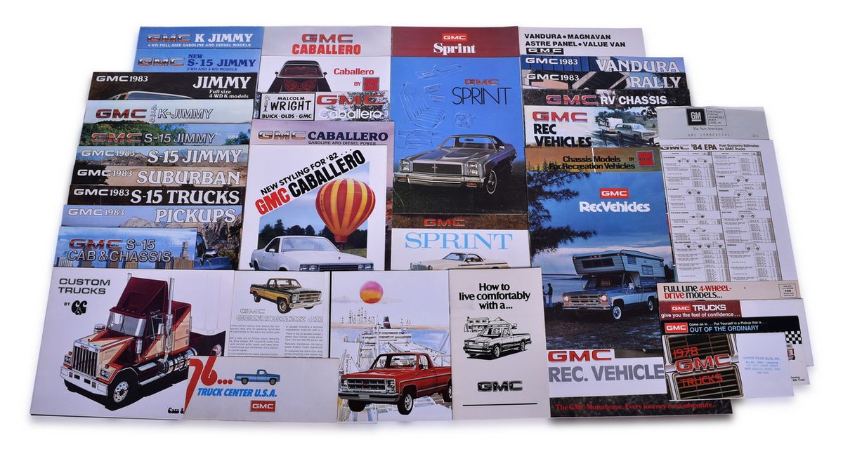 38 Pieces of GMC Truck Promotional and Sales Literature 1971-1974 - Sprint, Suburban, Jimmy, Commercial Trucks, and More