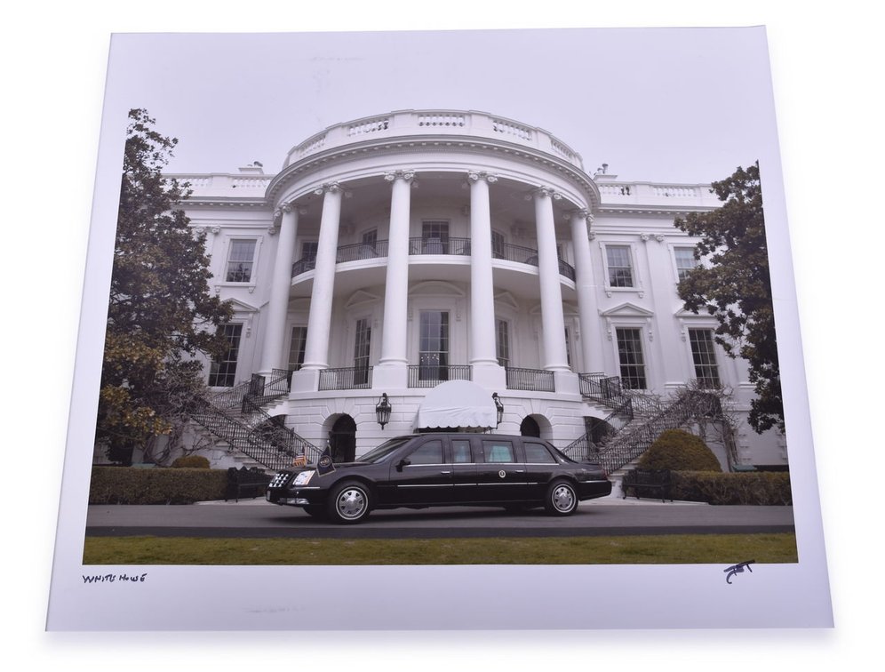 1990s Color Photo Print of White House Limousine Automobile