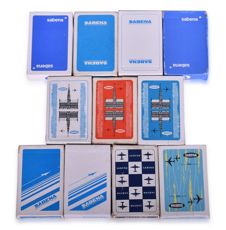 Eleven Sabena Belgian World Airlines Playing Card Decks