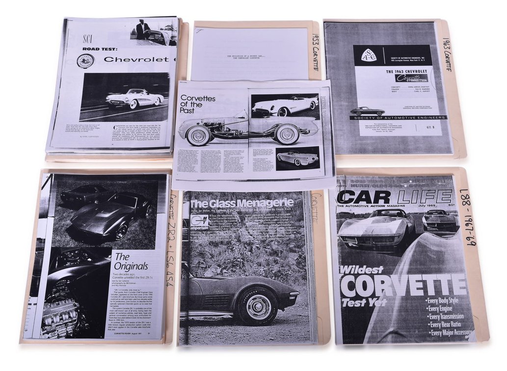 Chevy Corvette Automobile Research Files from the Collection of Tom Shaw