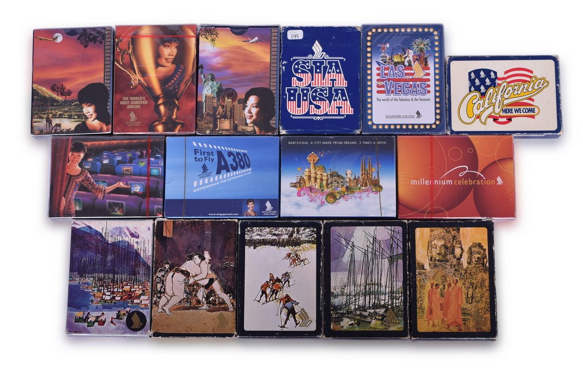 Fifteen Singapore Airlines Playing Card Decks Including New Old Stock