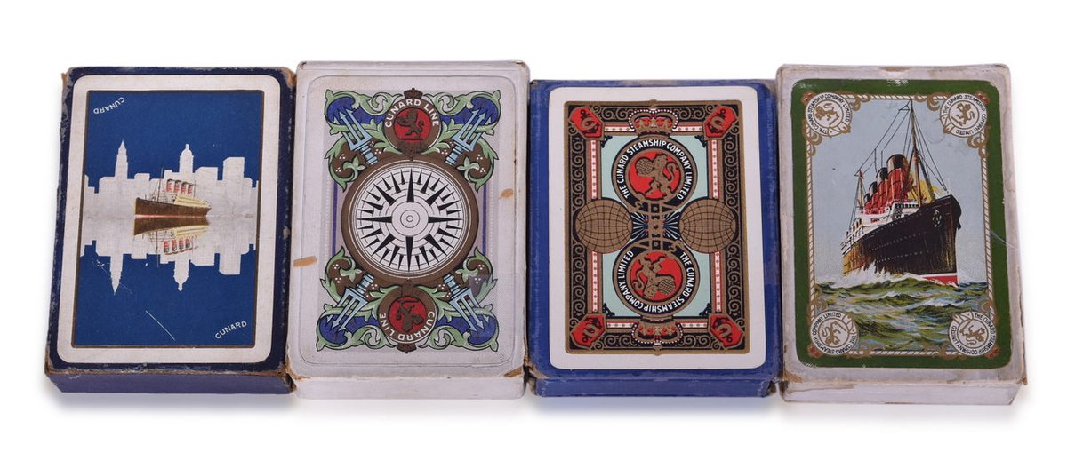 Four Cunard Line Steamship Playing Card Decks